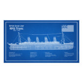 RMS Titanic Schip Blauwdruk Plannen ABD Foto Afdruk (Voorkant)