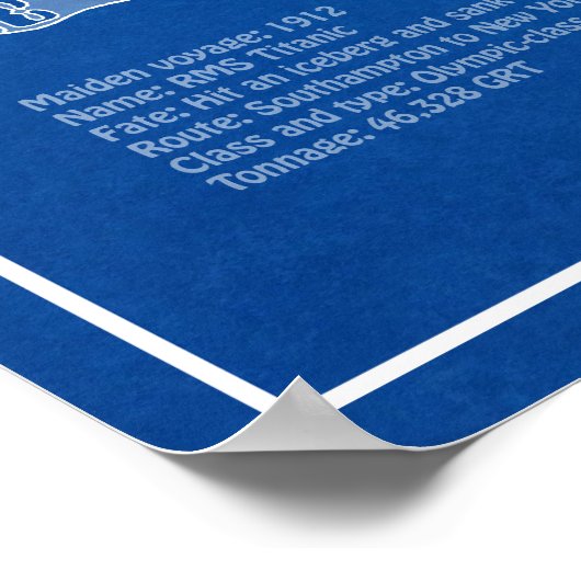 RMS Titanic Schip Blauwdruk Plannen ABD Poster (Hoek)
