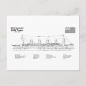 RMS Titanic Ship Blueprint Plans BD Briefkaart (Voorkant)
