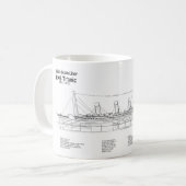 RMS Titanic Ship Blueprint Plans BD Koffiemok (Voorkant links)