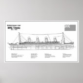 RMS Titanic Ship Blueprint Plans BD Poster (Voorkant)