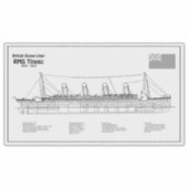 RMS Titanic Ship Blueprint Plans BD Sticker (Voorkant)