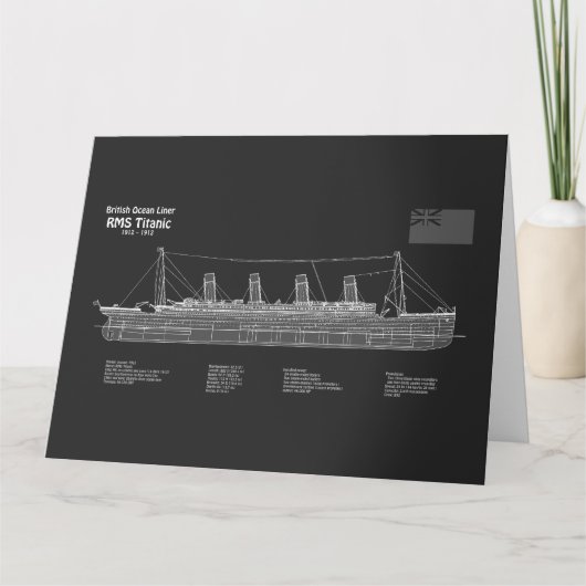 RMS Titanic Ship Blueprint Plans PBD Bedankkaart (Voorkant)