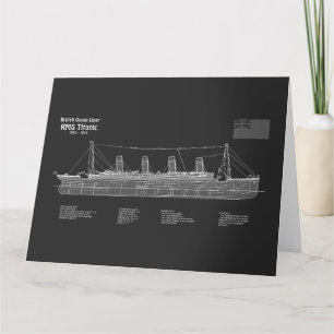RMS Titanic Ship Blueprint Plans PBD Bedankkaart