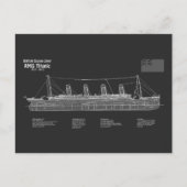 RMS Titanic Ship Blueprint Plans PBD Briefkaart (Voorkant)