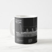 RMS Titanic Ship Blueprint Plans PBD Koffiemok (Voorkant links)