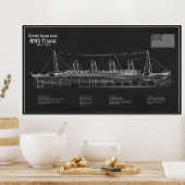 RMS Titanic Ship Blueprint Plans PBD Poster