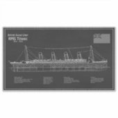 RMS Titanic Ship Blueprint Plans PBD Sticker (Voorkant)