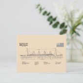 RMS Titanic Ship Blueprint Plans SD Briefkaart (Staand voorkant)