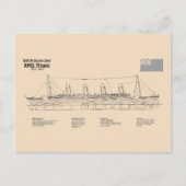 RMS Titanic Ship Blueprint Plans SD Briefkaart (Voorkant)