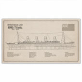 RMS Titanic Ship Blueprint Plans SD Sticker (Voorkant)