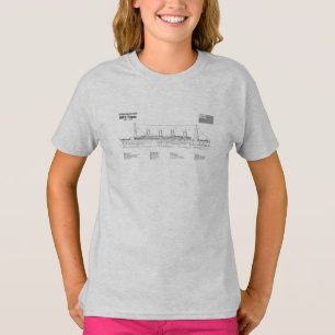 RMS Titanic Ship Blueprint Plans SD T-shirt