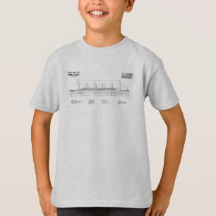 RMS Titanic Ship Blueprint Plans SD T-shirt