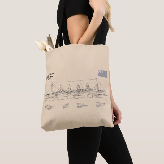 RMS Titanic Ship Blueprint Plans SD Tote Bag (Dichtbij)