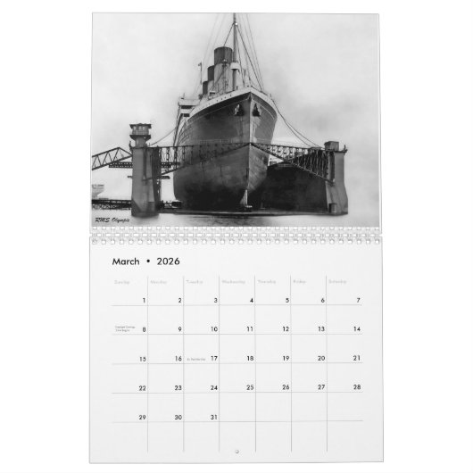 RMS Titanic & Ships of White Star Line Kalender (Mar 2026)