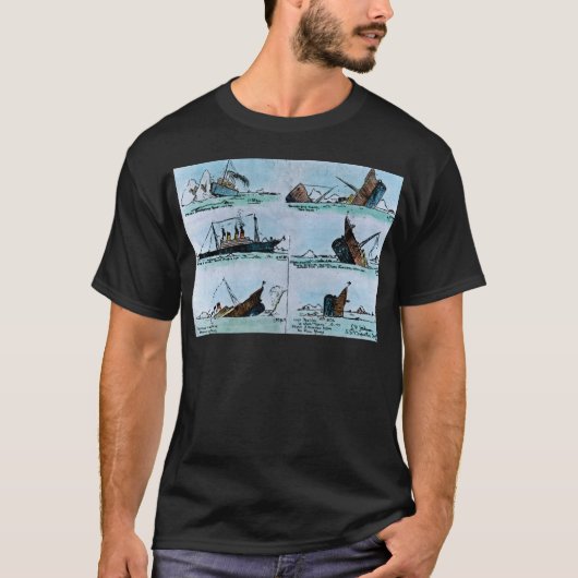 RMS Titanic Sinking Magic Lantern Slide T-shirt (Voorkant)