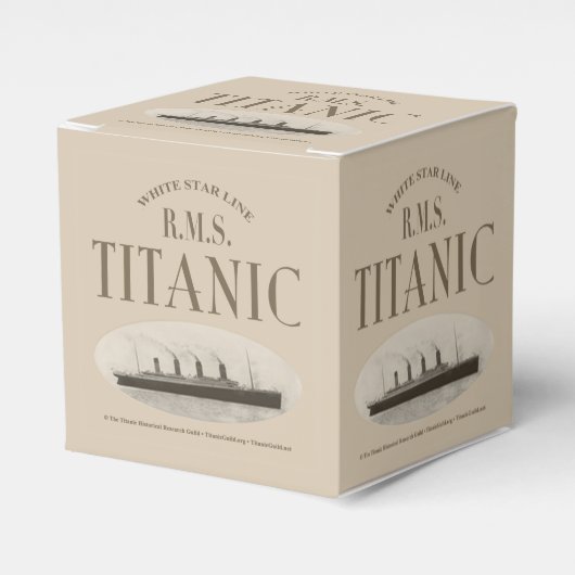 RMS Titanic spookschip Sepia Classic 2x2 gunstbox Bedankdoosjes (Voorkant Zijde)