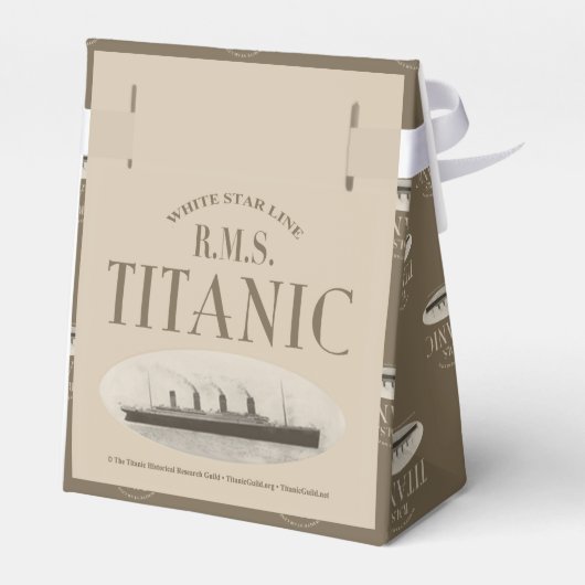 RMS Titanic Spookschip Sepia Tent Favor Box Bedankdoosjes (Achterkant)