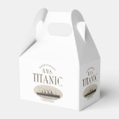 RMS Titanic Spookschip Sepia Witte Gable Favor Box Bedankdoosjes (Achterkant)