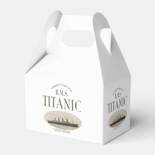 RMS Titanic Spookschip Sepia Witte Gable Favor Box Bedankdoosjes (Achterkant)