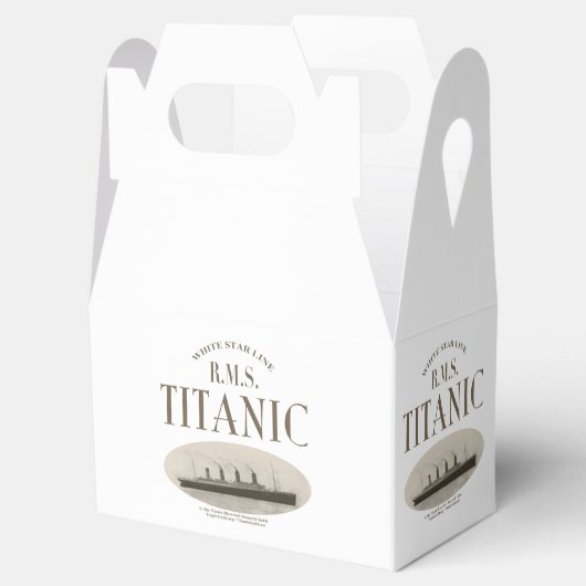 RMS Titanic Spookschip Sepia Witte Gable Favor Box Bedankdoosjes (Geopend)