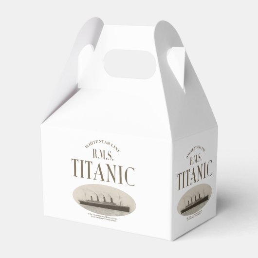 RMS Titanic Spookschip Sepia Witte Gable Favor Box Bedankdoosjes (Voorkant Zijde)