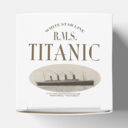 RMS Titanic Spookschip Sepia Witte Hart Favoriet D Bedankdoosjes (Bovenkant)