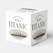 RMS Titanic Spookschip Sepia Witte Hart Favoriet D Bedankdoosjes (Achterkant)