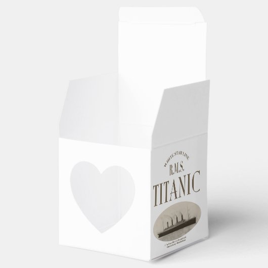RMS Titanic Spookschip Sepia Witte Hart Favoriet D Bedankdoosjes (Geopend)