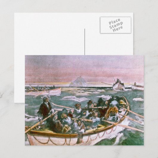 RMS Titanic Survivors in Lifebots Next Morning Briefkaart (Voorkant / Achterkant)