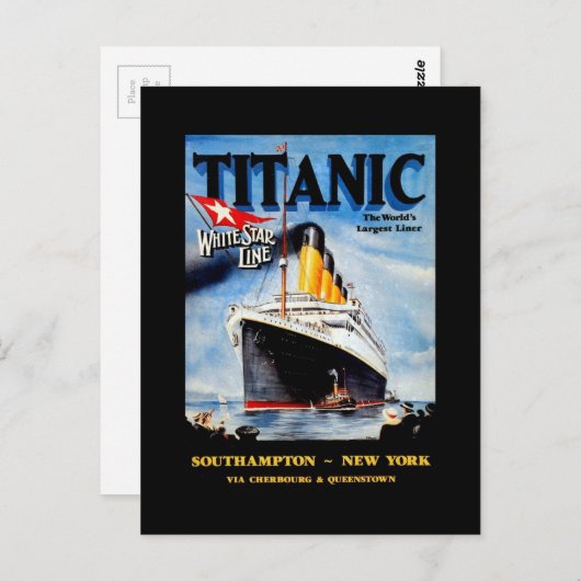 RMS Titanic Travel Ad Briefkaart (Voorkant / Achterkant)