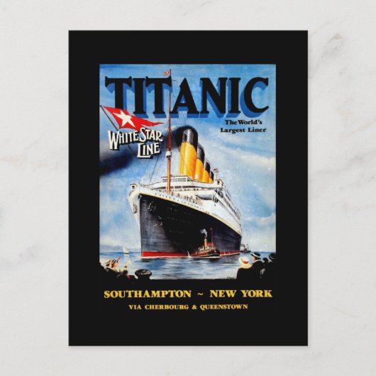 RMS Titanic Travel Ad Briefkaart (Voorkant)