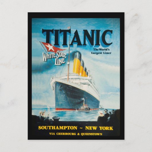 RMS Titanic Travel Ad Briefkaart (Voorkant)