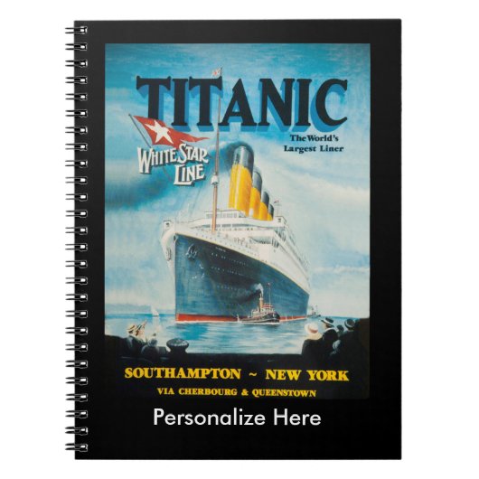 RMS Titanic Travel Ad Notitieboek (Voorkant)