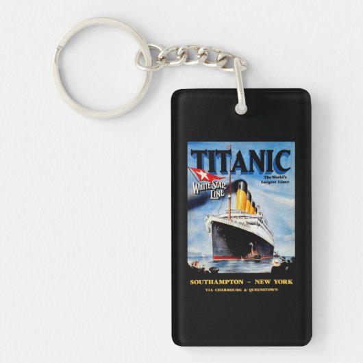 RMS Titanic Travel Ad Sleutelhanger (Voorkant)