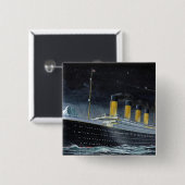 RMS Titanic Vierkante Button 5,1 Cm (Voorkant /achterkant)