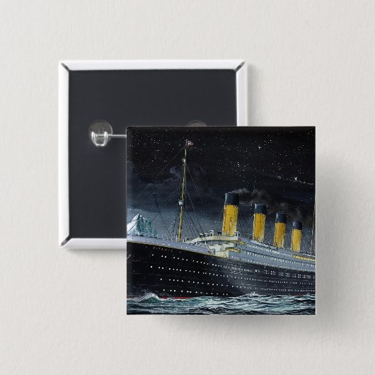 RMS Titanic Vierkante Button 5,1 Cm (Voorkant /achterkant)