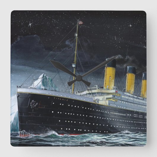 RMS Titanic Vierkante Klok (Voorkant)
