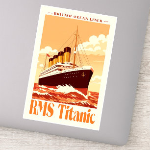 RMS Titanic Vintage Poster. Retro Ocea stoomboot K Sticker
