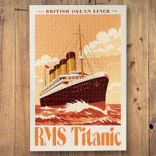 RMS Titanic Vintage Poster. Retro Oceaanlijner Kun Legpuzzel