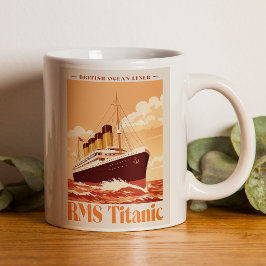 RMS Titanic Vintage Poster. Retro Ocean Liner Art Koffiemok