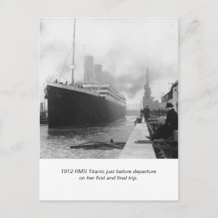 RMS Titanic voor vertrek en gedicht Briefkaart
