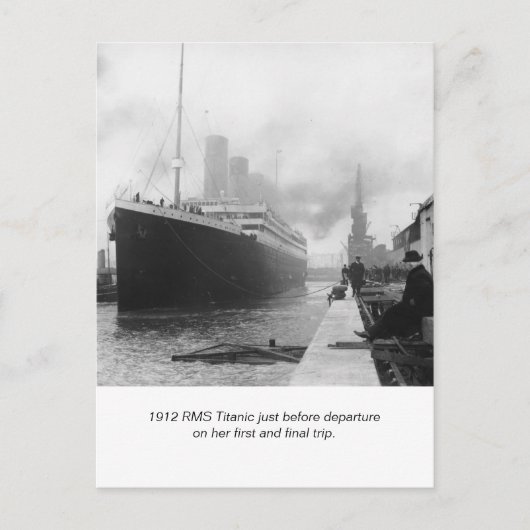 RMS Titanic voor vertrek en gedicht Briefkaart (Voorkant)