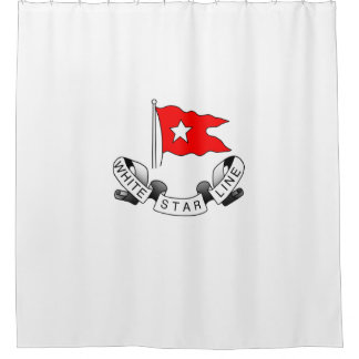 RMS Titanic White Star Line - Red Flag Star Logo Douchegordijn