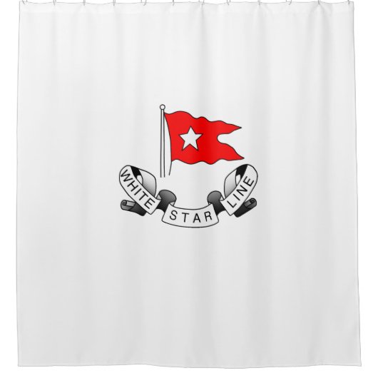RMS Titanic White Star Line - Red Flag Star Logo Douchegordijn (Voorkant)