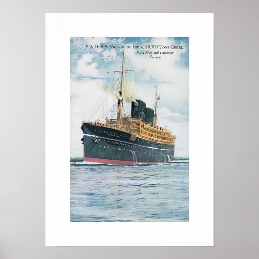 RMS Viceroy of India Poster (Voorkant)