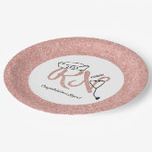 RN afstudeerfeest decor, roos gouden faux glitter Papieren Bordje (Gekanteld)