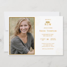    RN  Afstudeerfeest Foto Wit Goud  Kaart