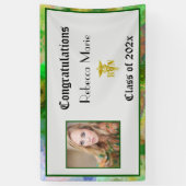 RN Afstuderen Green Pink Blue Waterverf Spandoek (Verticaal)