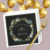 RN afstuderen groene krans + gouden caduceus Servet